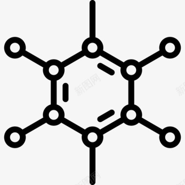 科学分子科学研究线性图标图标