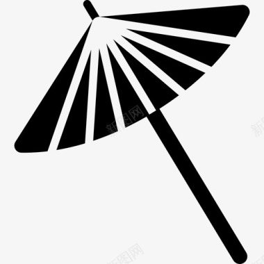 伞坚实的日本文化元素填充图标图标