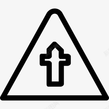 十字路口设置交通标志线形图标图标