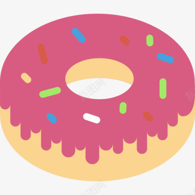 甜甜圈美食套餐扁平图标图标
