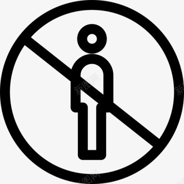 禁止通行机场标志直线图标图标