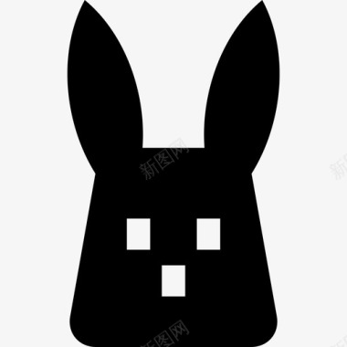 复活节兔子纯色假日元素填充图标图标