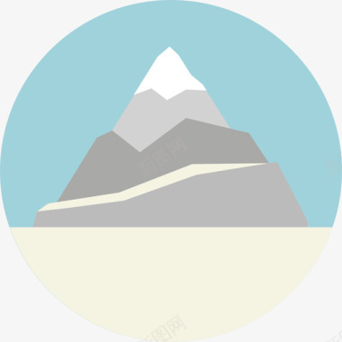 山自然2圆形平坦图标图标