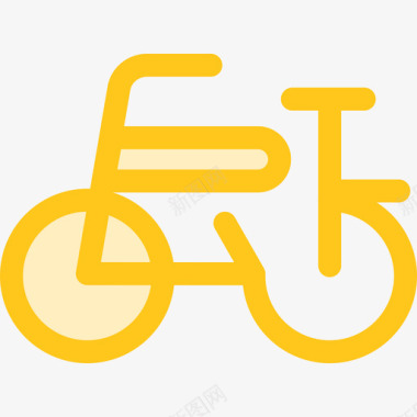 自行车交通工具10黄色图标图标