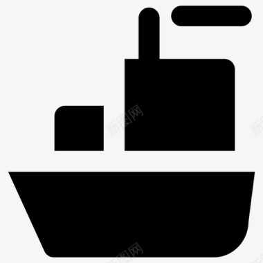 船黑体运输收集填充图标图标
