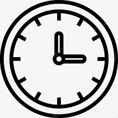 钟表办公用品线工艺图标图标
