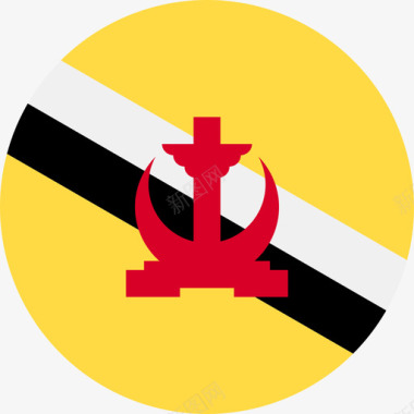 文莱国旗圆形图标图标