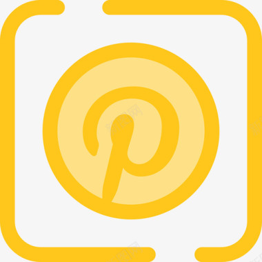 Pinterest社交网络3黄色图标图标