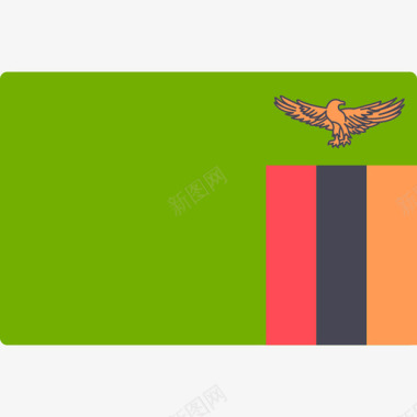 赞比亚国际旗帜长方形图标图标
