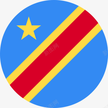 圆形状刚果民主共和国国旗圆形图标图标