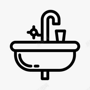 厨房水槽洗脸盆洗脸台图标图标