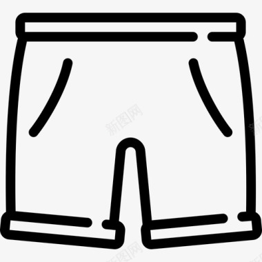 短裤线性细节旅行元素线性图标图标