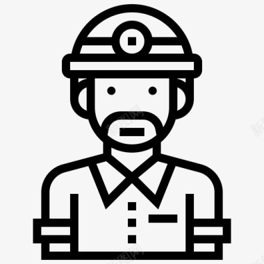 建筑工人头像职业图标图标