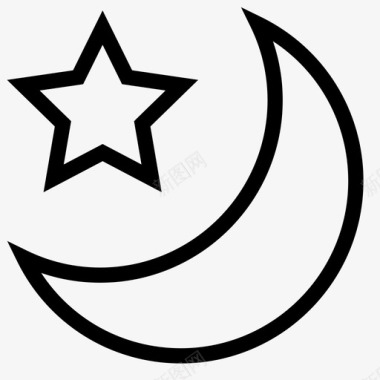 月亮星夜晚睡眠图标图标