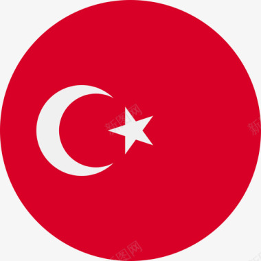标志应用土耳其国旗圆形图标图标