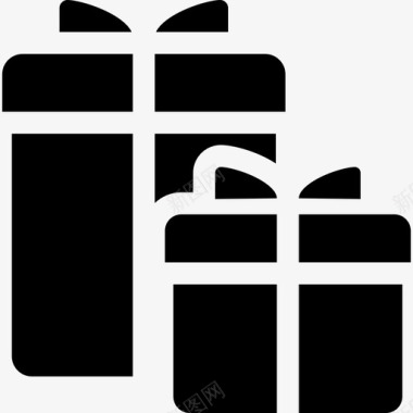 礼品礼品盒圣诞节节日实心填充图标图标