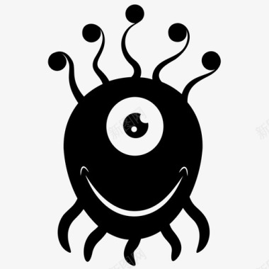 可爱的蜜蜂眼球怪物怪物卡通怪物角色图标图标