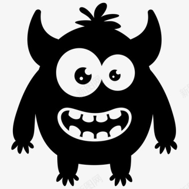 卡通船愤怒的恶魔怪物愤怒的怪物恶魔怪物图标图标