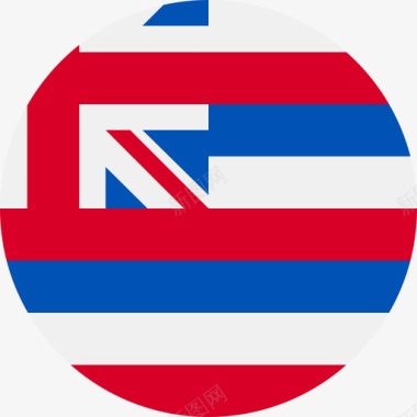 爱心标志夏威夷国旗圆形图标图标