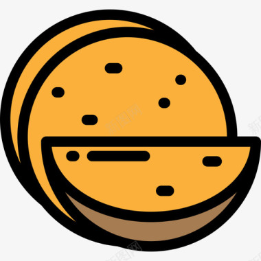 玉米饼墨西哥元素6线形颜色图标图标