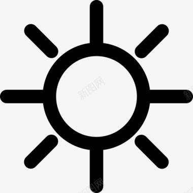 自然阳光自然供暖和空调元件图标图标