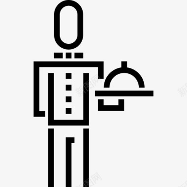 卡通酒店服务员服务员3号酒店直系图标图标