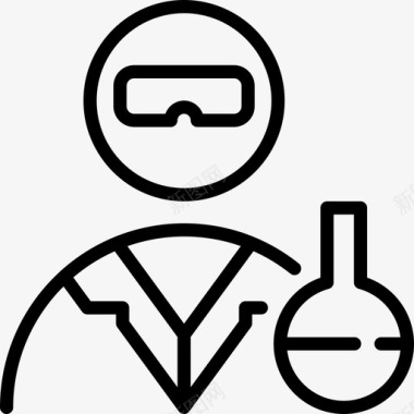 科学家科学研究直系图标图标