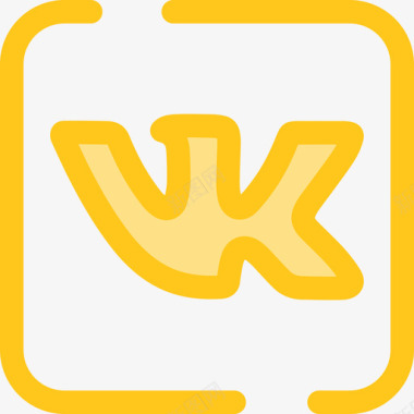 黄色灯泡VK社交网络3黄色图标图标