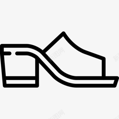 骡子鞋和船线船直线图标图标