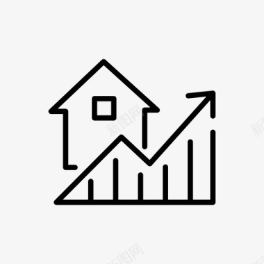 房地产增长住宅图标图标