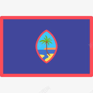方形图标关岛国际旗帜长方形图标图标