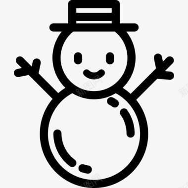 雪人圣诞装饰品直线型图标图标