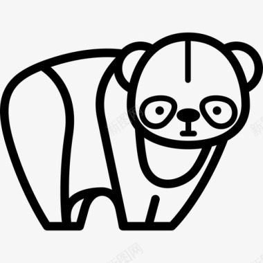 熊猫熊猫森林动物直系图标图标