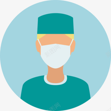 外科医生外科医生人物化身3圆形平面图标图标