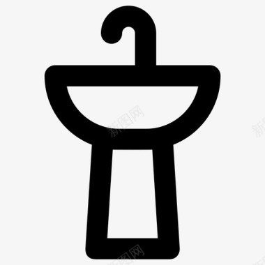 水槽酒店元素粗体圆形图标图标