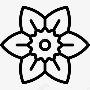水仙花花1线形图标图标