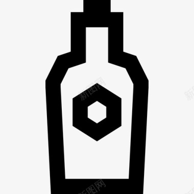 酒瓶酒庄套装直线型图标图标