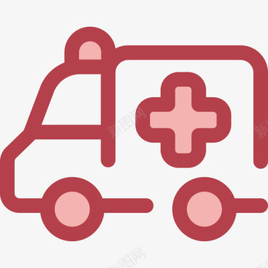 救护车交通8号红色图标图标