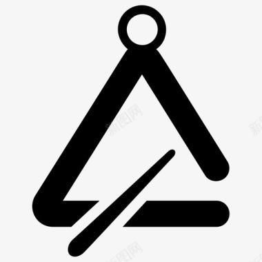 金属三角形手铃智能手机图标图标