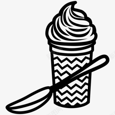 冰淇淋杯子一次性图标图标