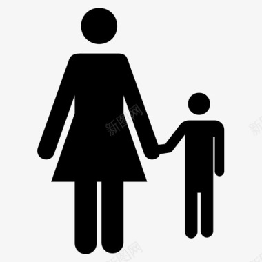 母亲和孩子家庭父母图标图标