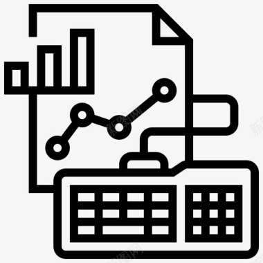 透明键盘数据分析图形增长图标图标
