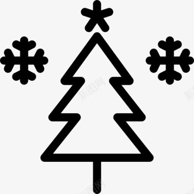 圣诞出行圣诞树圣诞3直线型图标图标