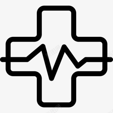 医疗帮助医院医疗要素概述线性图标图标