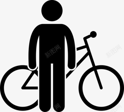 有脚踏车的人有人有人拿着不同的东西图标图标