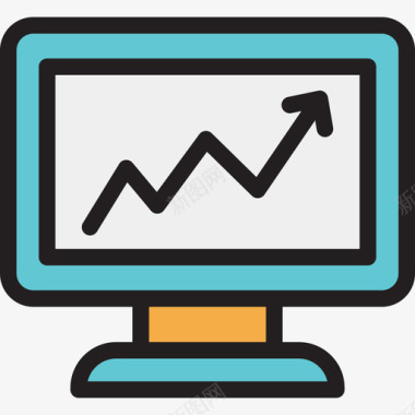 在线海报设计计算机搜索引擎优化和在线营销线性颜色图标图标