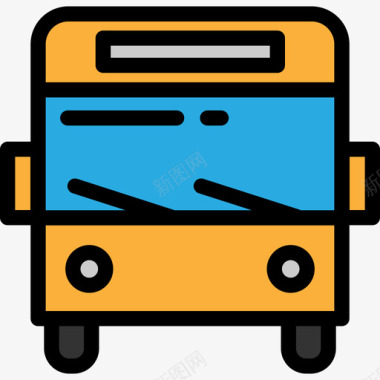 交通工具公共汽车交通工具线颜色图标图标