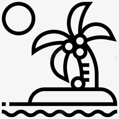 加勒比海椰子岛屿图标图标