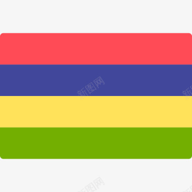 毛里求斯国际国旗长方形图标图标