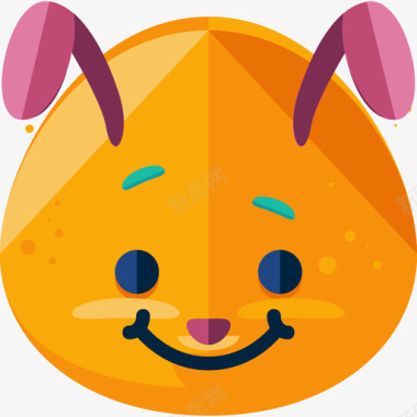 兔子表情符号2平淡图标图标